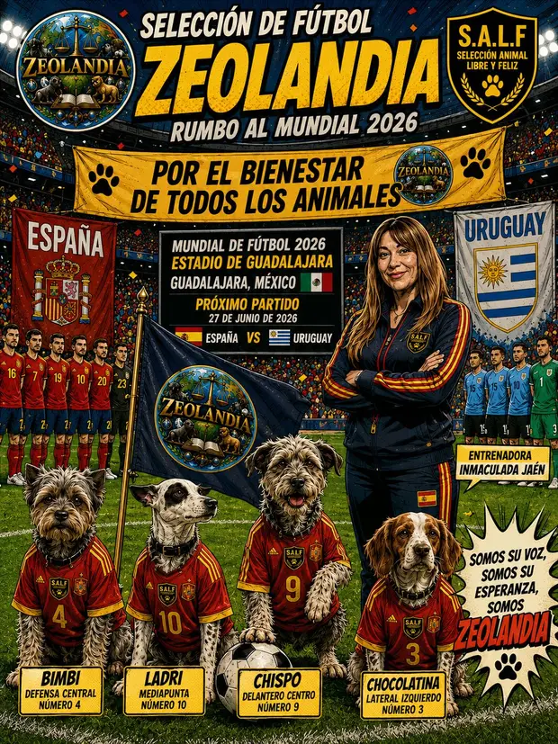 Cartel de la selección de fútbol de Zeolandia