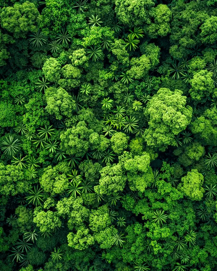 Bosque denso visto desde el aire